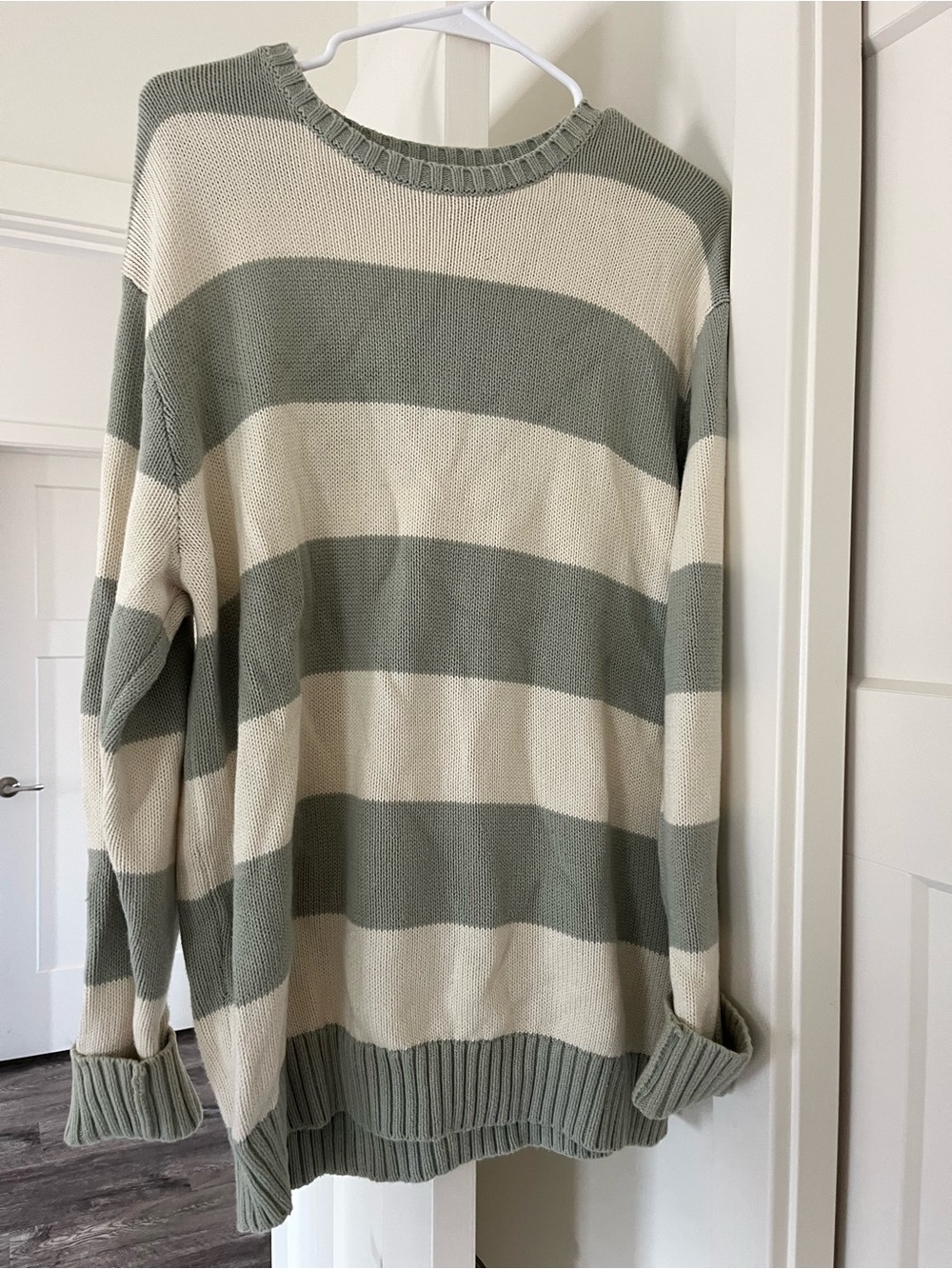 Green and white striped Brandy Melville sweater